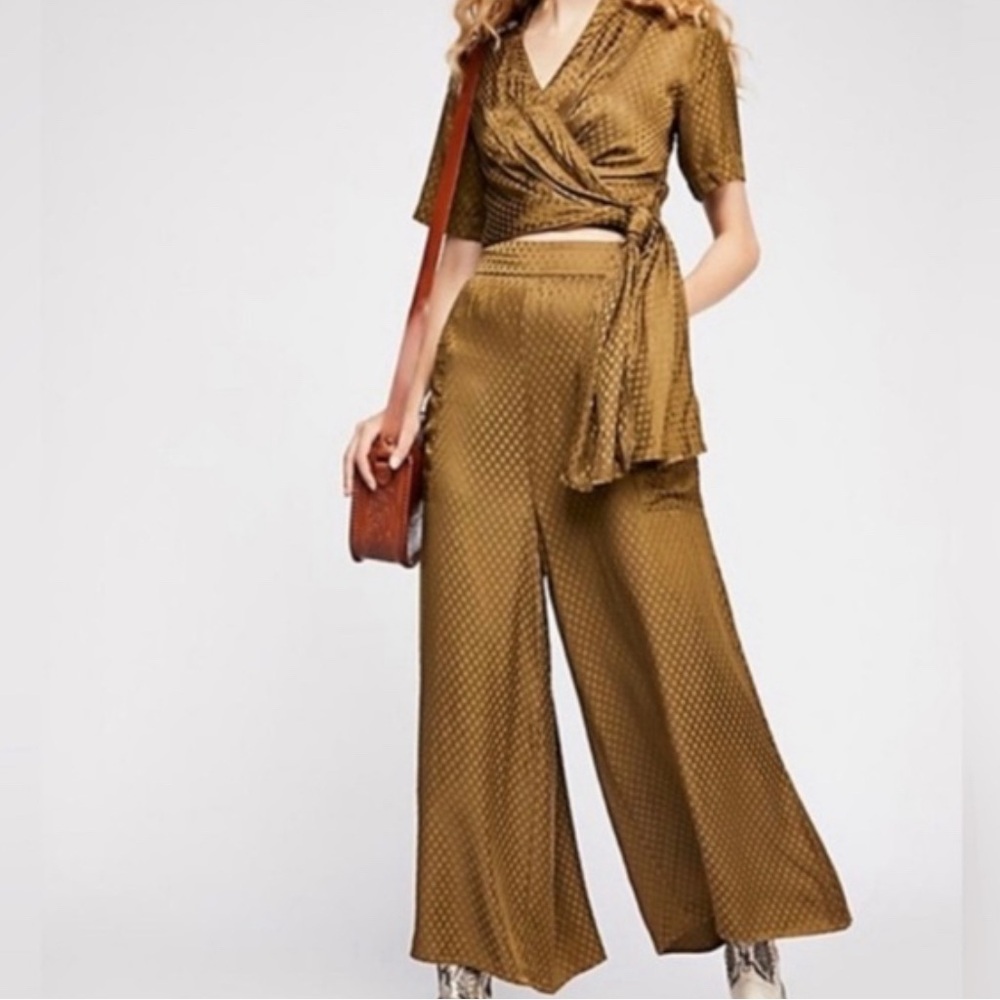Free People Green Jacquard Set Size M